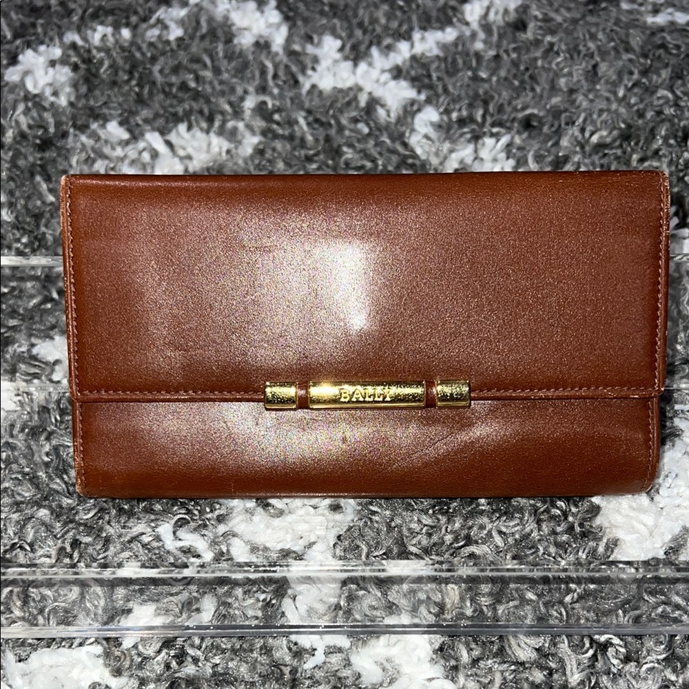 EUC Authentic Vintage Bally Dolce Brandy Calf Long Wallet